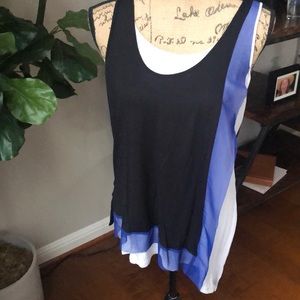 BCBG Maxazria asymmetrical sleeveless top Small